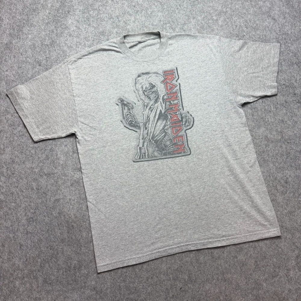 Iron Maiden Shirt Mens XL Gray Eddie Graphic Metal Rock Band Tee Music